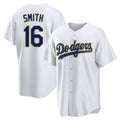 Los Angeles Dodgers #16 Will Smith Player Gold White HeidiMiller 2026 Collection Stadium Game Stitched Jerseys