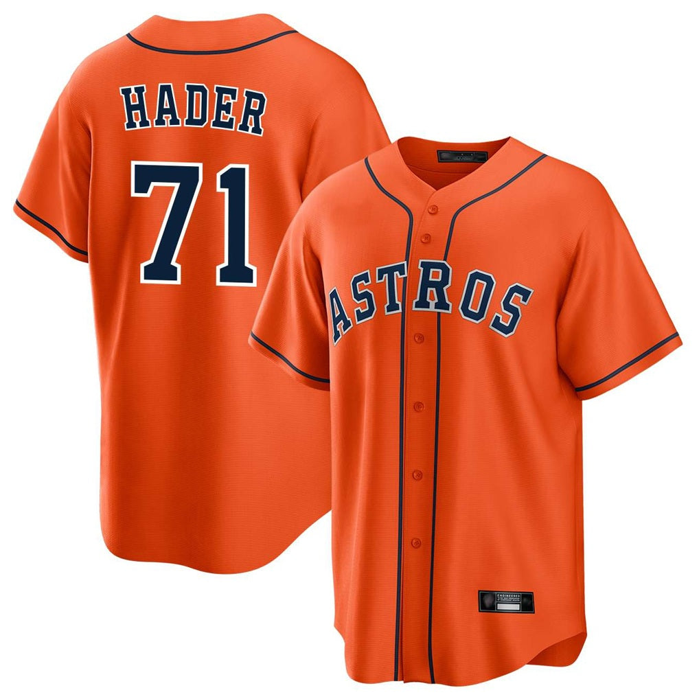Houston Astros #71 Josh Hader Player Orange HeidiMiller Home Game Stitched Jerseys