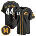 Cincinnati Reds #44 Elly De La Cruz Player Black-Gold HeidiMiller Vapor Premier Limited Home Stitched Jerseys