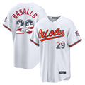 Baltimore Orioles #29 Samuel Basallo Player White HeidiMiller USA 250 Fourth of July Home Game Stitched Jerseys