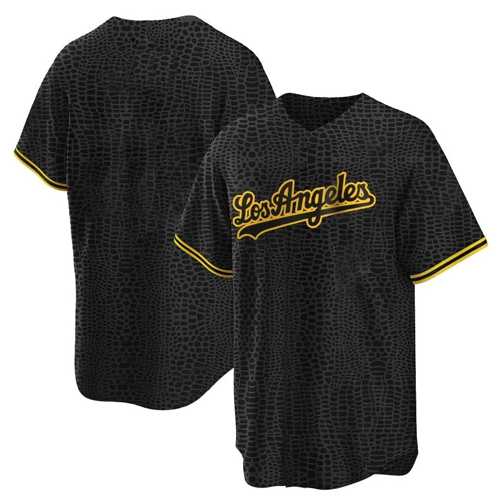 Los Angeles Dodgers Blank Player Black Gold HeidiMiller Limited Home Stitched Jerseys