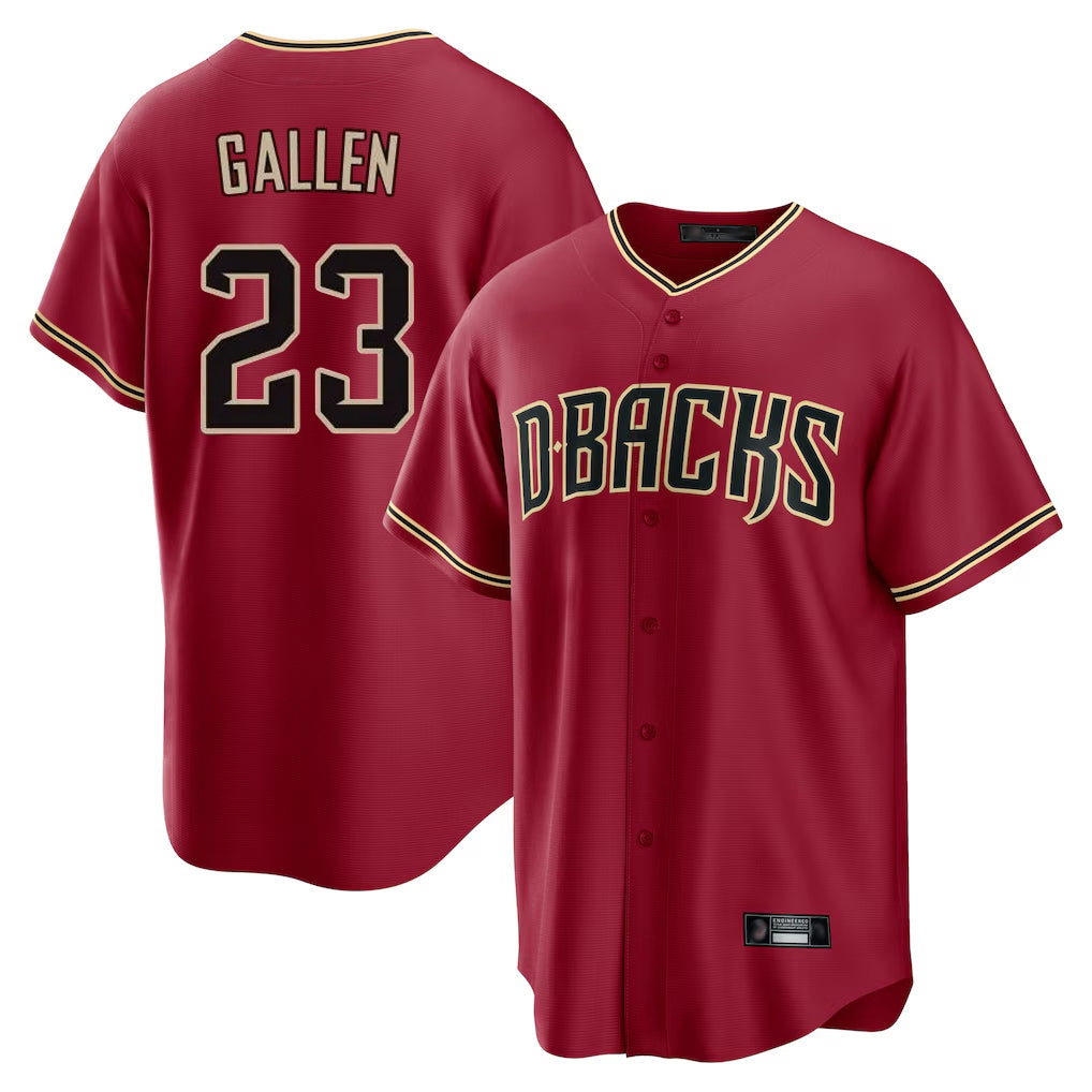 Arizona Diamondbacks #23 Zac Gallen Player Red HeidiMiller Home Game Stitched Jerseys