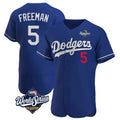 Los Angeles Dodgers #5 Freddie Freeman Player Royal HeidiMiller World Series Limited Elite Home Stitched Jerseys
