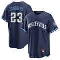 Chicago Cubs #23 Ryne Sandberg Player Navy HeidiMiller City Connect Home Game Stitched Jerseys