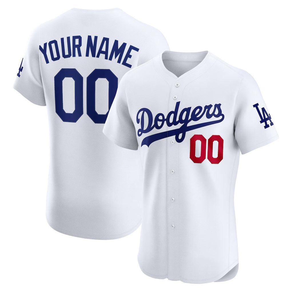 Custom Los Angeles Dodgers White HeidiMiller Home Elite Jersey