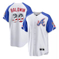 Atlanta Braves #30 Drake Baldwin Player White HeidiMiller USA 250 Fourth Of July City Connect Home Game Stitched Jerseys