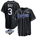 Los Angeles Dodgers #3 Edwin D¨ªaz Player Black HeidiMiller World Series Carbon Limited Home Stitched Jerseys