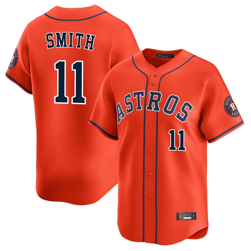 Houston Astros #11 Cam Smith Player Orange HeidiMiller Home Limited Stitched Jerseys
