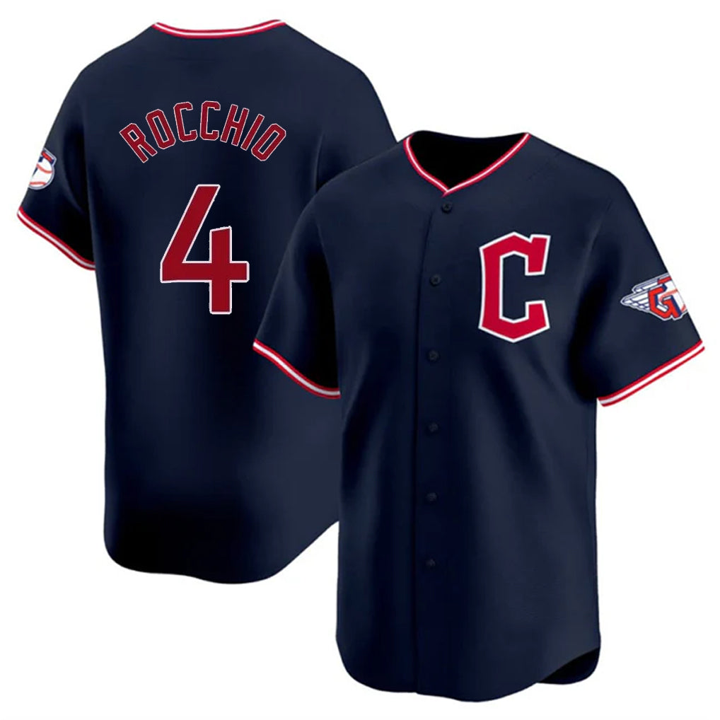 Cleveland Guardians #4 Brayan Rocchio Player Navy HeidiMiller Limited Home Stitched Jerseys