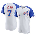 Atlanta Braves #7 Ha-Seong Kim Player White HeidiMiller City Connect Limited Elite Home Game Stitched Jerseys