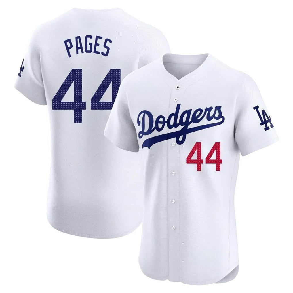 Los Angeles Dodgers #44 Andy Pages Player White HeidiMiller Limited Elite Home Stitched Jerseys