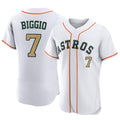 Houston Astros #7 Craig Biggio Player Gold HeidiMiller Collection Limited Elite Home Stitched Jerseys