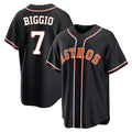 Houston Astros #7 Craig Biggio Player Black HeidiMiller Fashion Out Home Game Stitched Jerseys