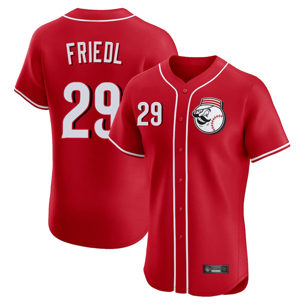 Cincinnati Reds #29 TJ Friedl Player Red HeidiMiller Limited Elite Home Game Stitched Jerseys