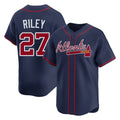 Atlanta Braves #27 Austin Riley Player Navy HeidiMiller Limited Home Game Stitched Jerseys