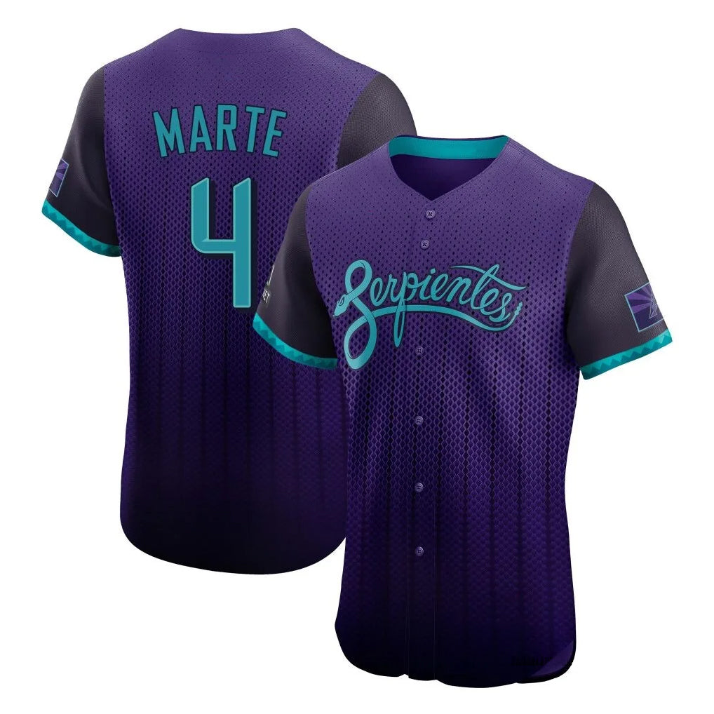 Arizona Diamondbacks #4 Ketel Marte Player Purple HeidiMiller City Connect Limited Elite Home Game Stitched Jerseys