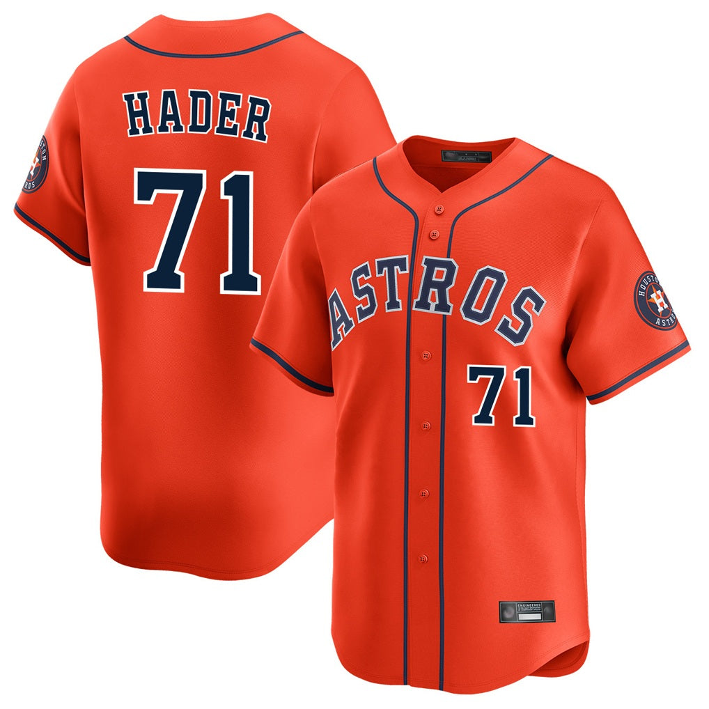 Houston Astros #71 Josh Hader Player Orange HeidiMiller Home Limited Stitched Jerseys