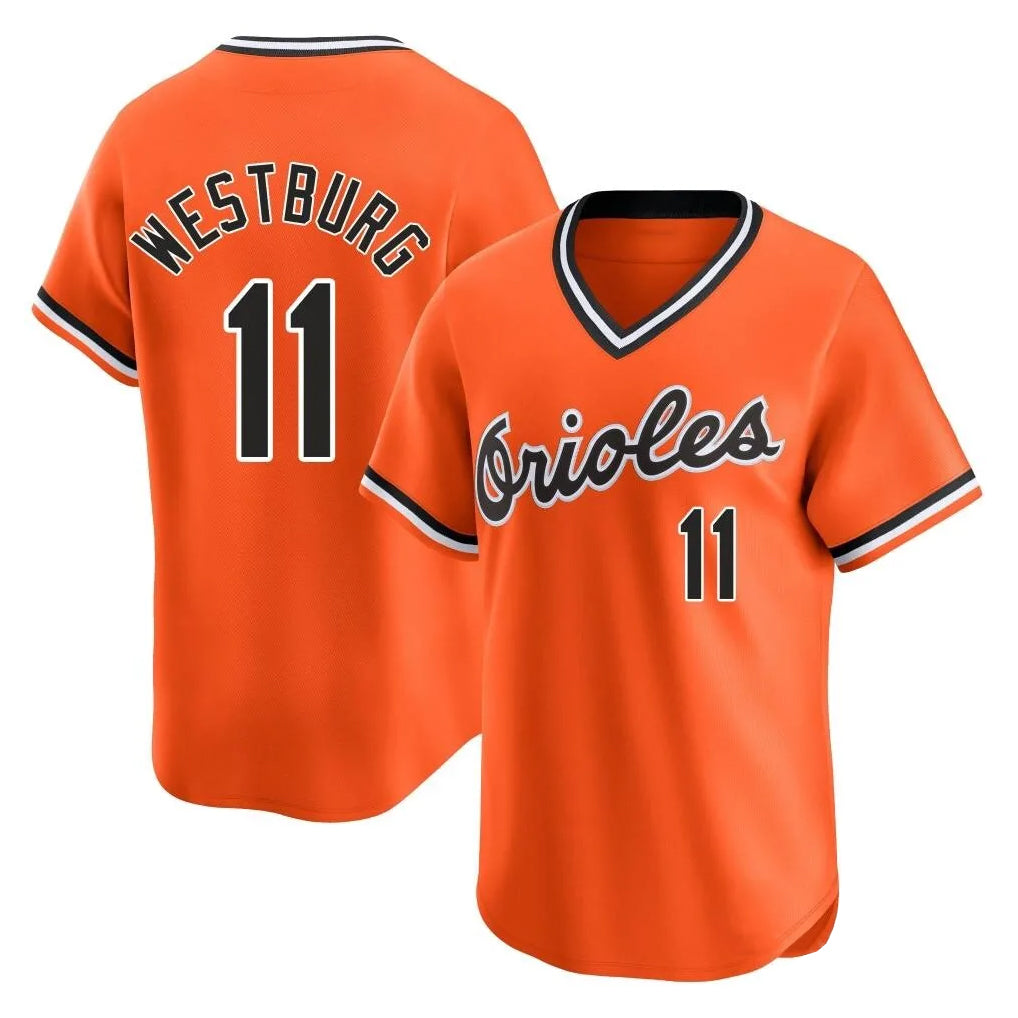 Baltimore Orioles #11 Jordan Westburg Player Orange HeidiMiller T-shirt Limited Home Game Stitched Jerseys