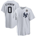 New York Yankees #0 Marcus Stroman White HeidiMiller 2024 World Series With Name Cool Base Stitched Jersey