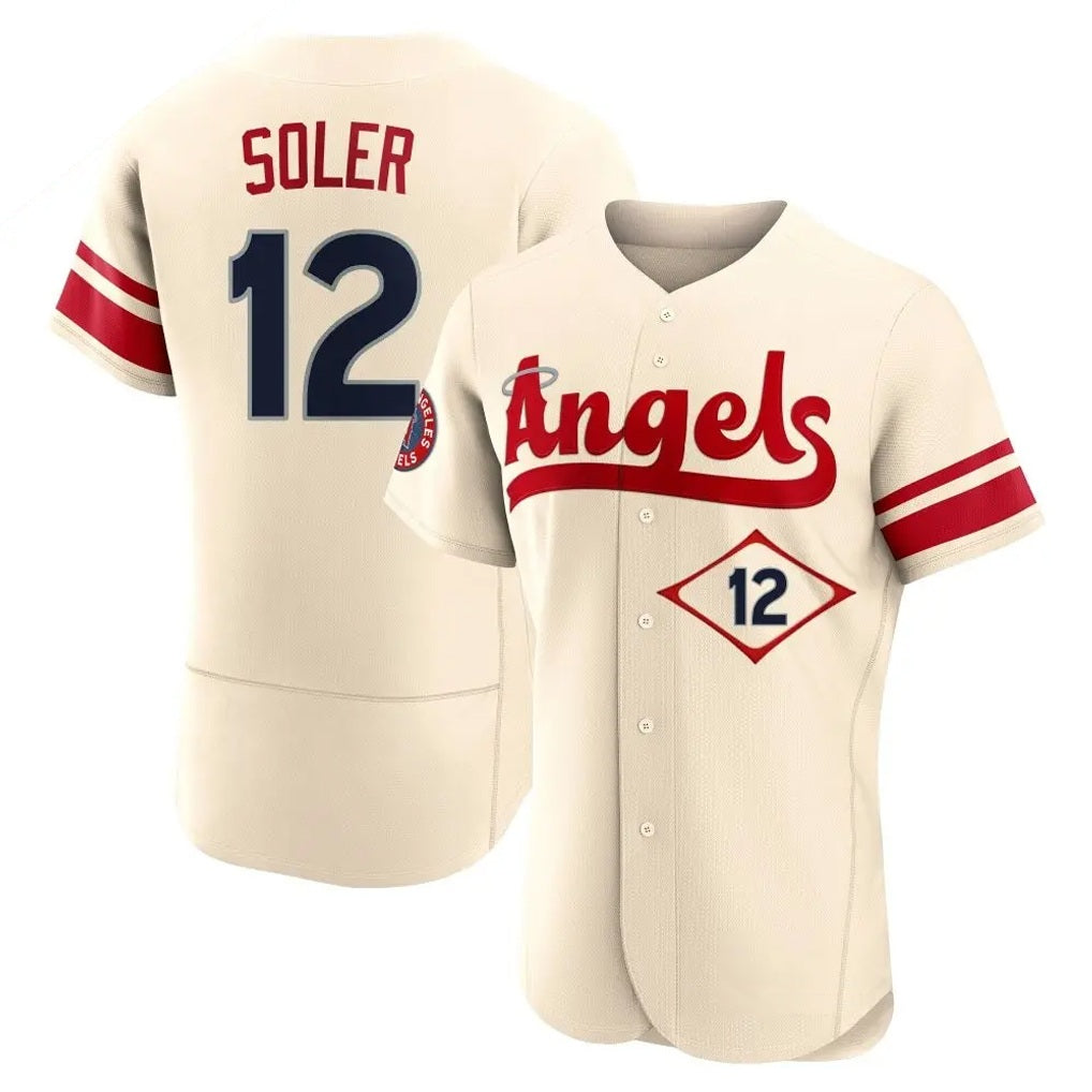 Los Angeles Angels #12 Jorge Soler Player Cream HeidiMiller City Connect Limited ELite Home Stitched Jerseys