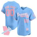 Custom Atlanta Braves Bubblegum Pink Vapor Premier Limited Jersey ¨C Blue HeidiMiller