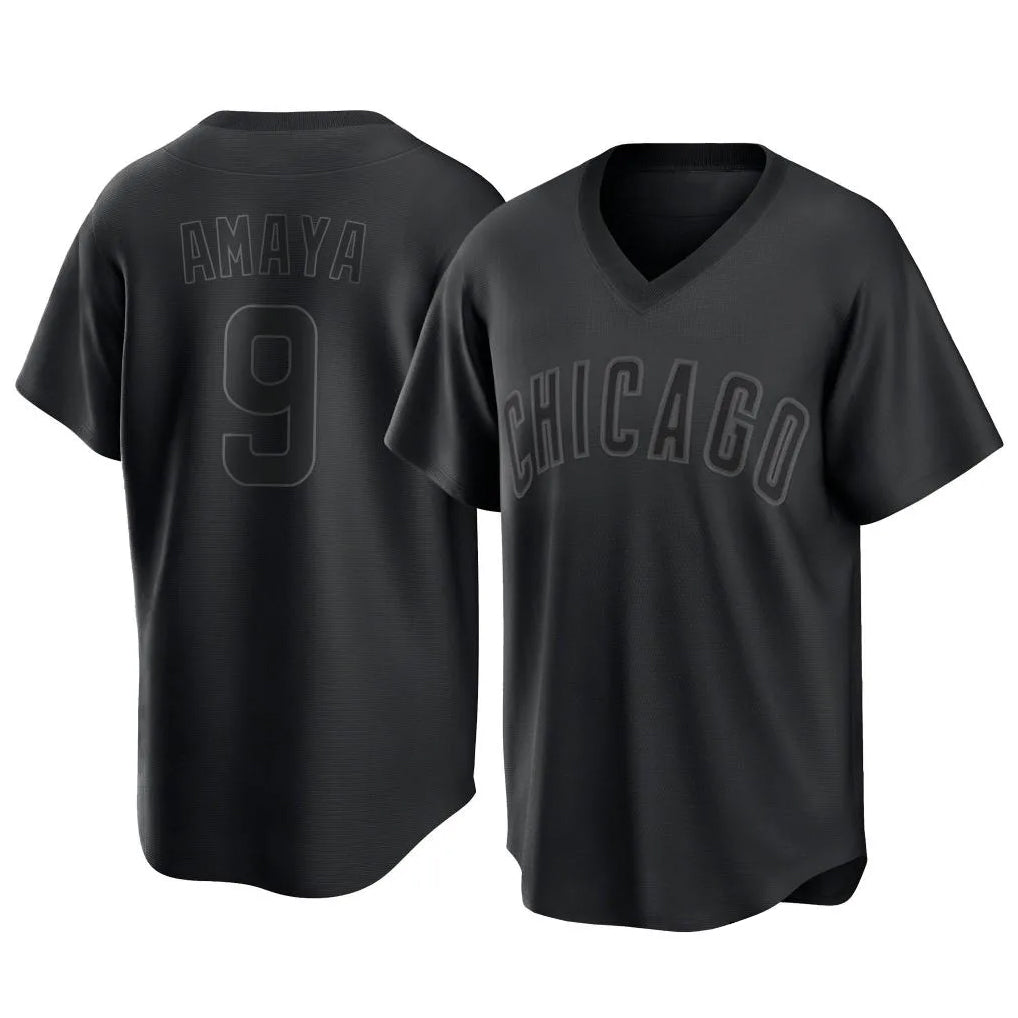 Chicago Cubs #9 Miguel Amaya Player Black HeidiMiller T-shirt Home Game Stitched Jerseys