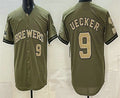 Milwaukee Brewers #9 Bob Uecker Olive HeidiMiller 2026 Armed Forces Day Jersey