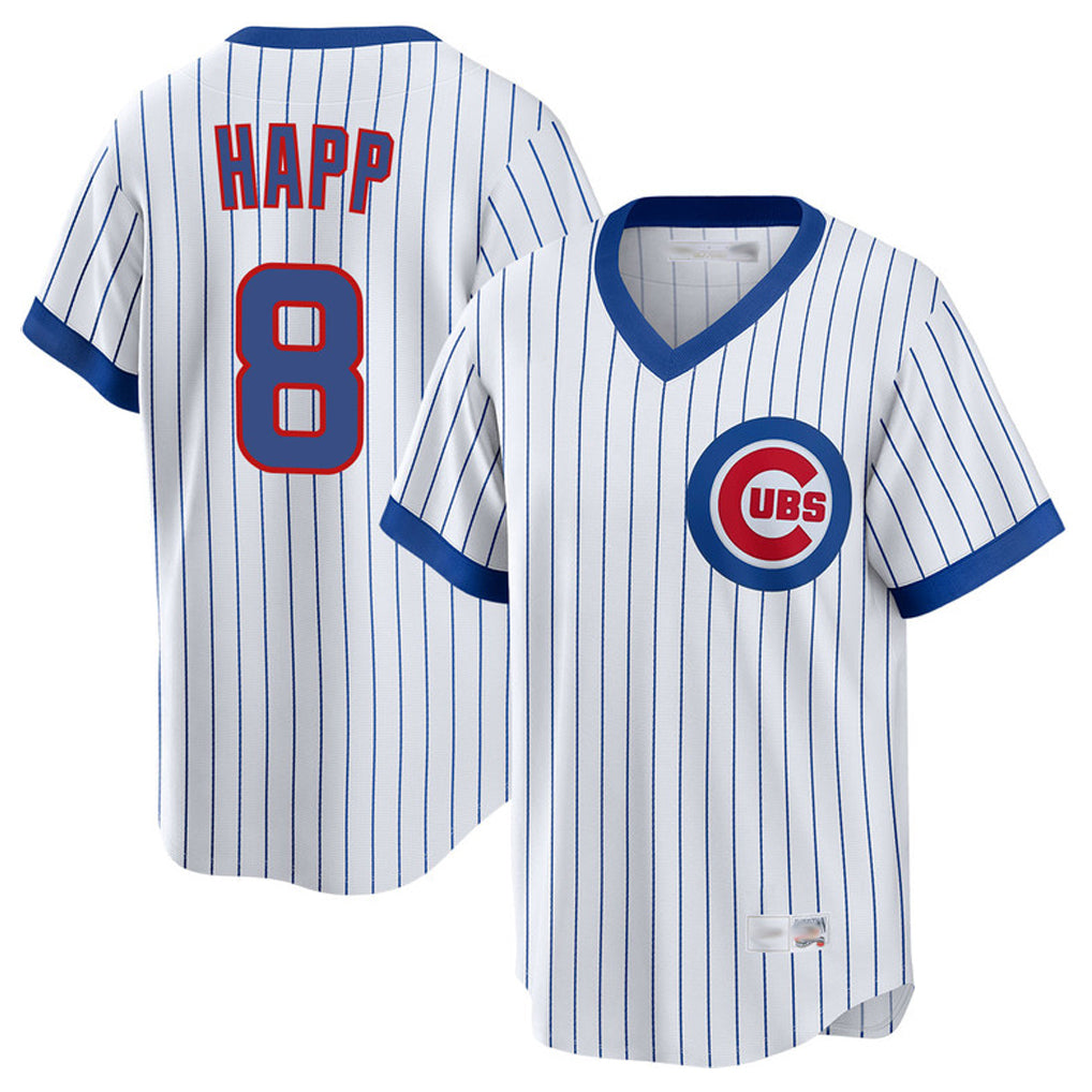 Chicago Cubs #8 Ian Happ Player White HeidiMiller T-shirt Cooperstown Collection Limited Stitched Jerseys