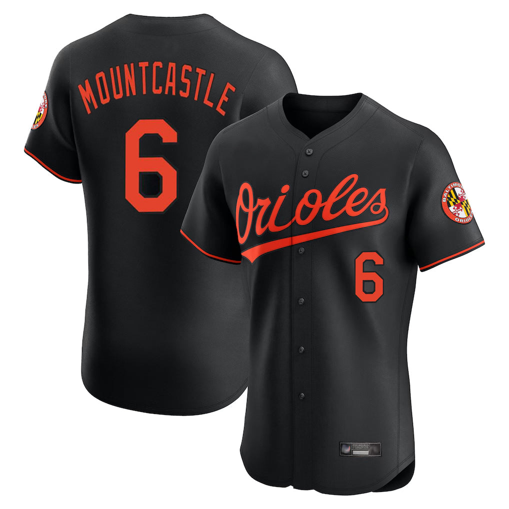 Baltimore Orioles #6 Ryan Mountcastle Player Black HeidiMiller Limited Elite Home Game Stitched Jerseys