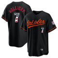 Baltimore Orioles #7 Jackson Holliday Player Black HeidiMiller USA 250 Fourth of July Home Game Stitched Jerseys