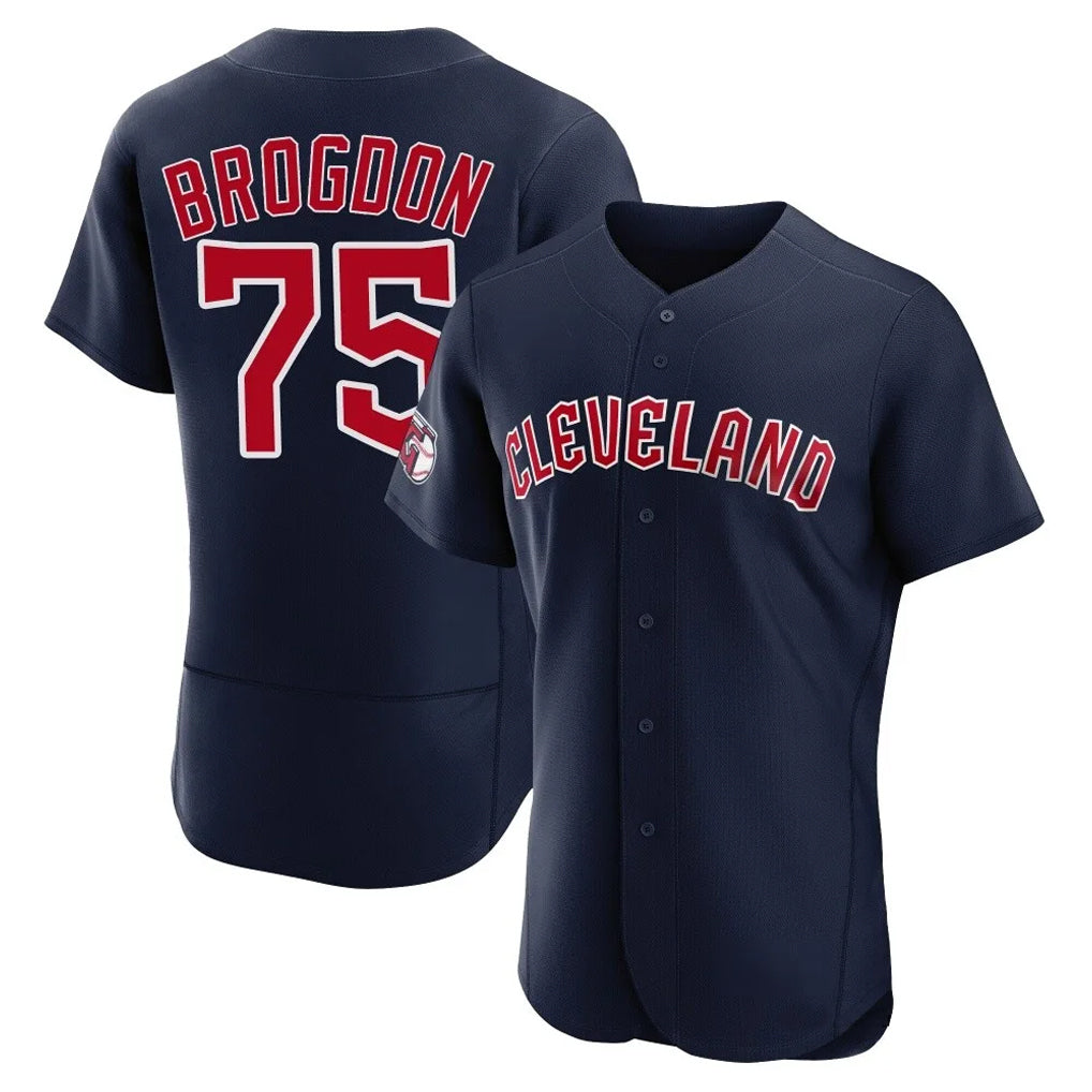 Cleveland Guardians #75 Connor Brogdon Player Navy HeidiMiller Limited Elite Home Stitched Jerseys