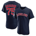 Cleveland Guardians #75 Connor Brogdon Player Navy HeidiMiller Limited Elite Home Stitched Jerseys
