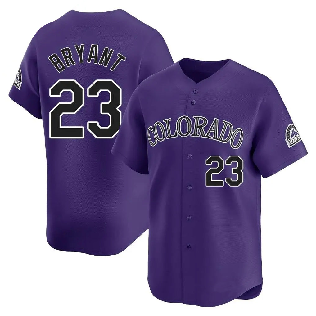 Colorado Rockies #23 Kris Bryant Player Purple HeidiMiller Limited Home Stitched Jerseys