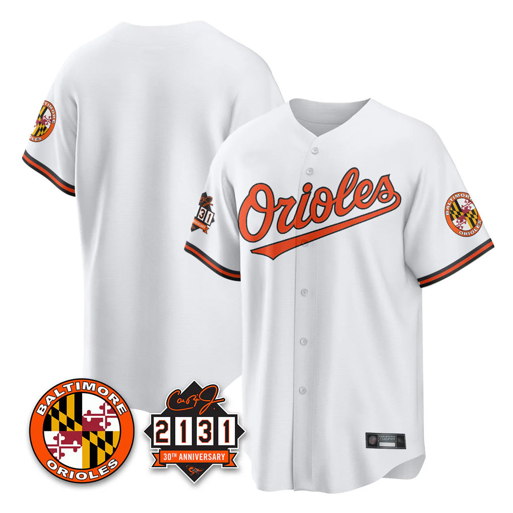 Baltimore Orioles White HeidiMiller 30th Anniversary of 2131 Home Game Blank Player Stitched Jerseys
