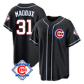 Chicago Cubs #31 Greg Maddux Player Black HeidiMiller Fashion Out 150th Anniversary Game Stitched Jerseys