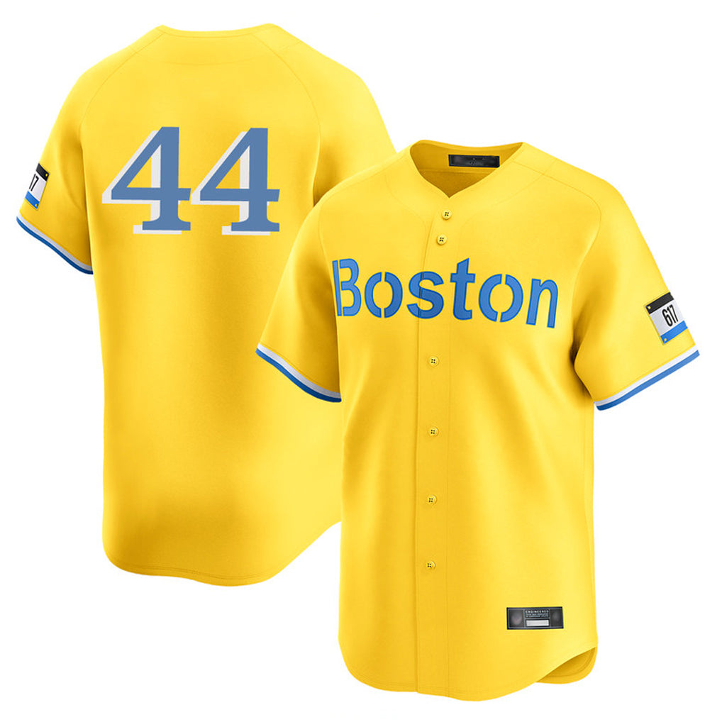 Boston Red Sox #44 Aroldis Chapman Player Yellow HeidiMiller Limited Home Game Stitched Jerseys1