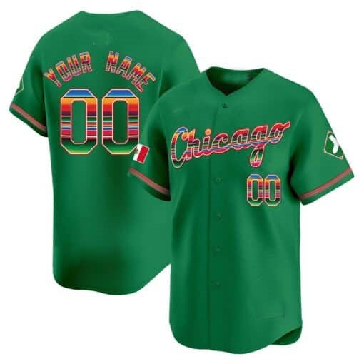 Custom Chicago White Sox Mexico Vapor Premier Limited Jersey V3- Green HeidiMiller