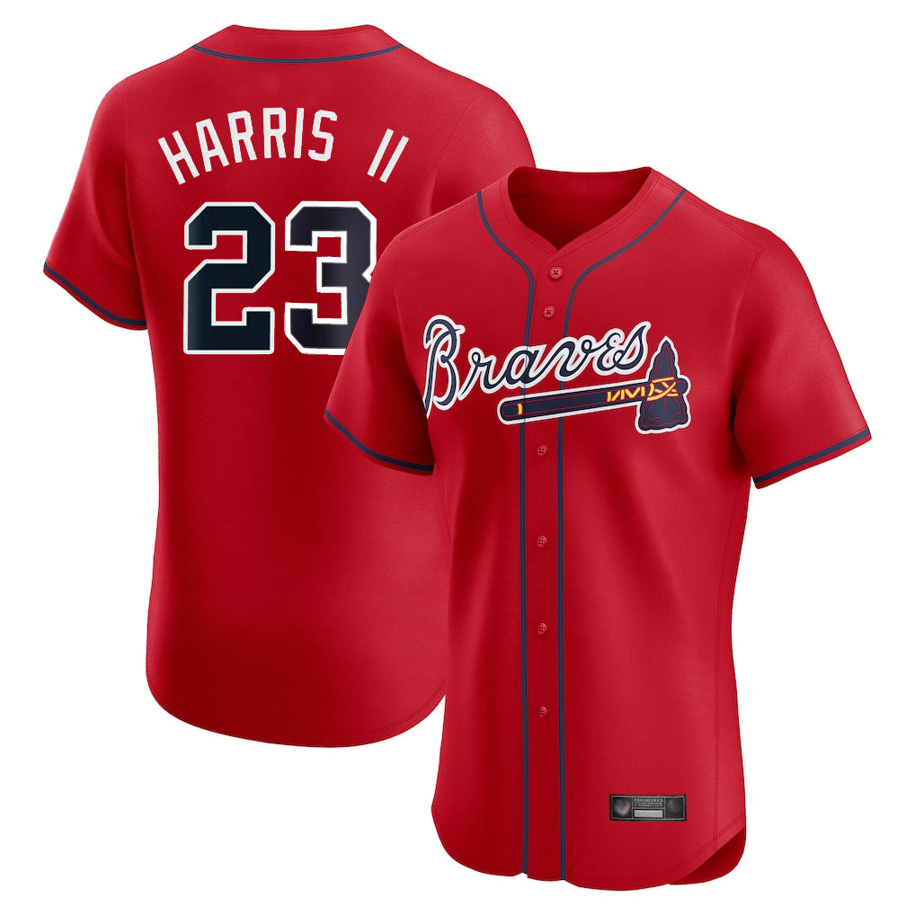 Atlanta Braves #23 Michael Harris II Player Red HeidiMiller Limited Elite Home Game Stitched Jerseys