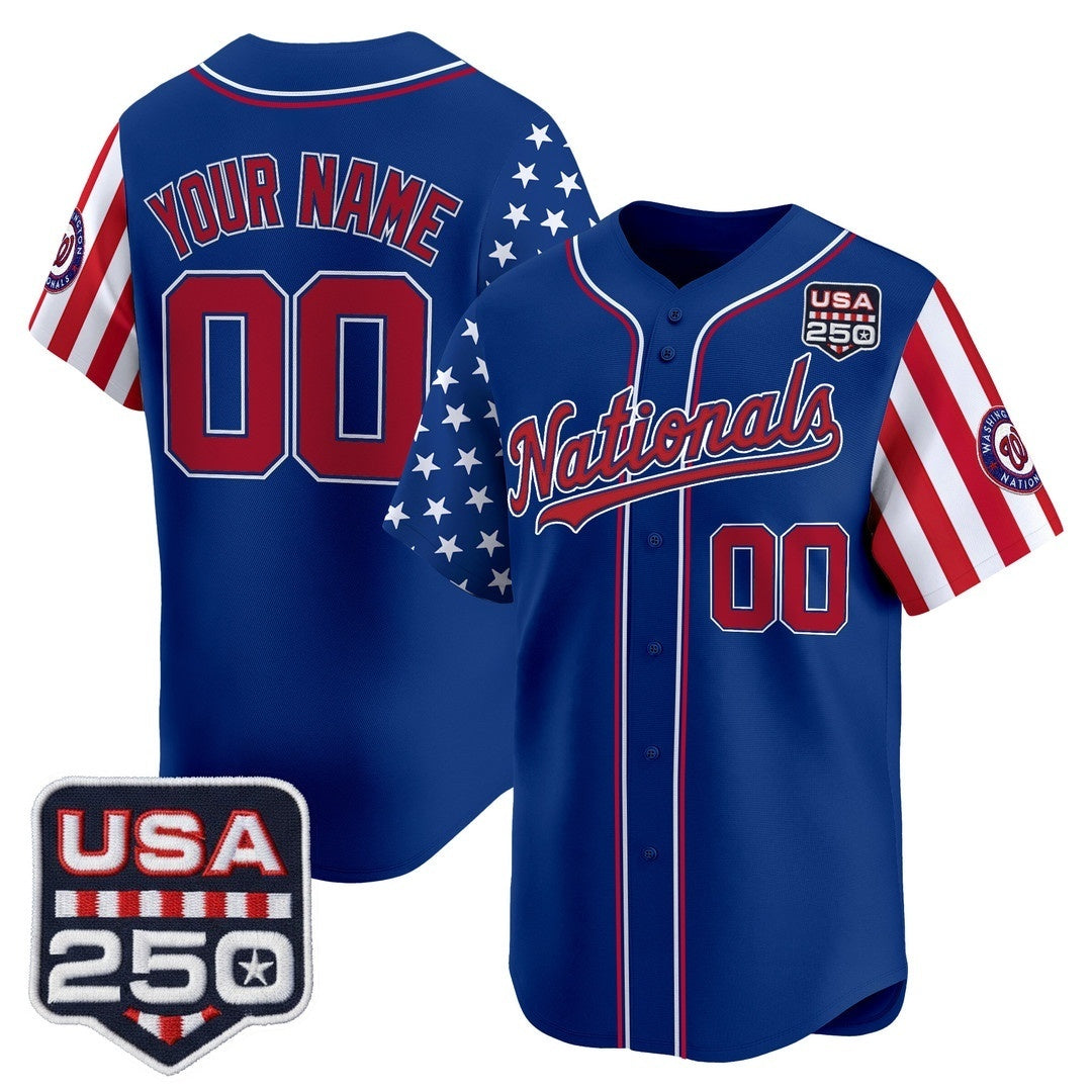 Custom Washington Nationals America 250 Edition Vapor Premier Limited Royal HeidiMiller Stitched Jerseys