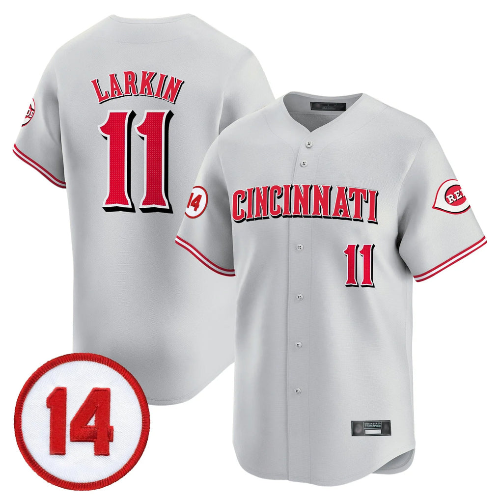 Cincinnati Reds #11 Barry Larkin Player Gray HeidiMiller Vapor Premier Limited Home Stitched Jerseys