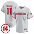 Cincinnati Reds #11 Barry Larkin Player Gray HeidiMiller Vapor Premier Limited Home Stitched Jerseys