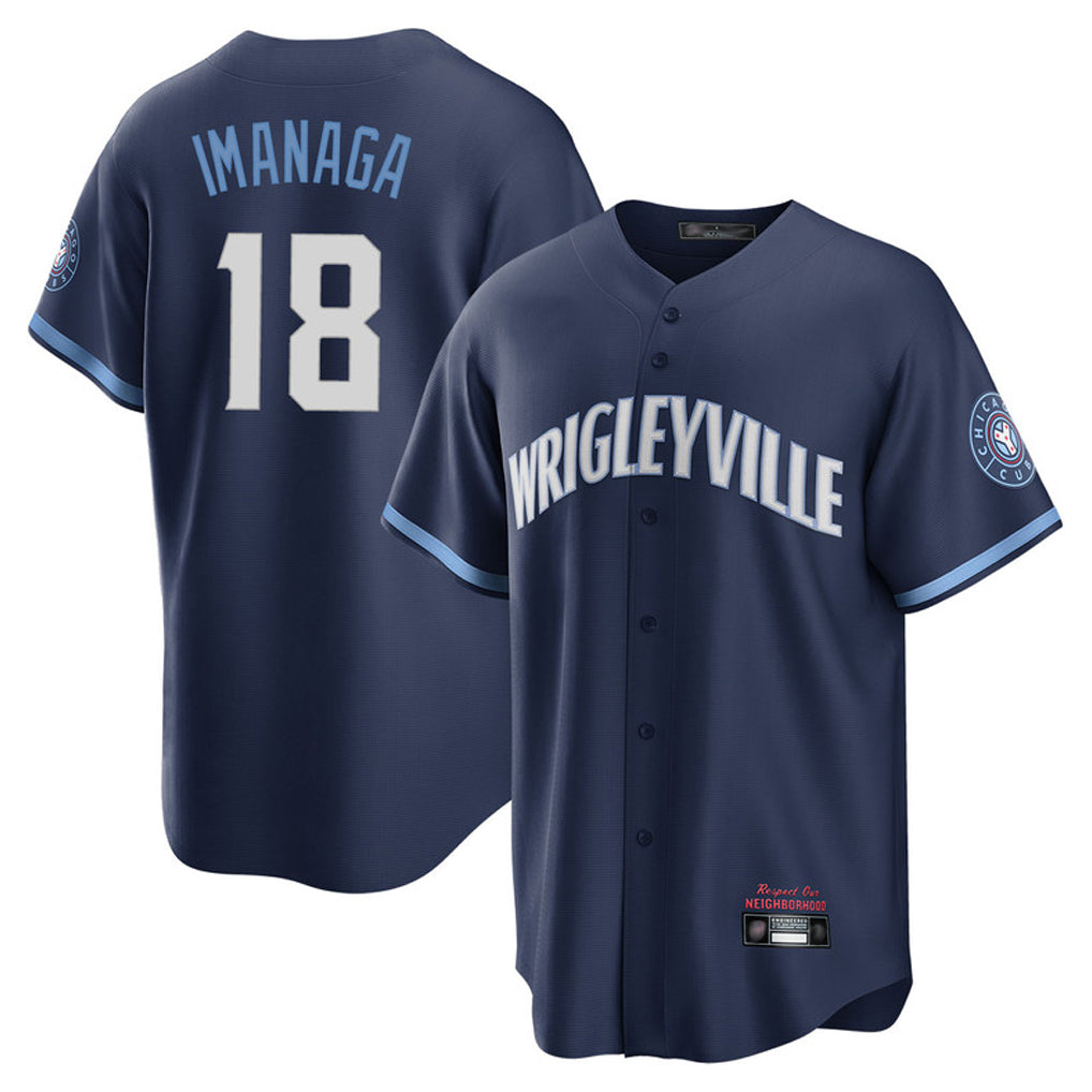 Chicago Cubs #18 Shota Imanaga Player Navy HeidiMiller City Connect Home Game Stitched Jerseys