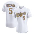 Los Angeles Dodgers #5 Freddie Freeman Player Gold HeidiMiller Limited Elite Home Stitched Jerseys