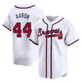 Atlanta Braves #44 Hank Aaron Player White HeidiMiller Limited Home Game Stitched Jerseys