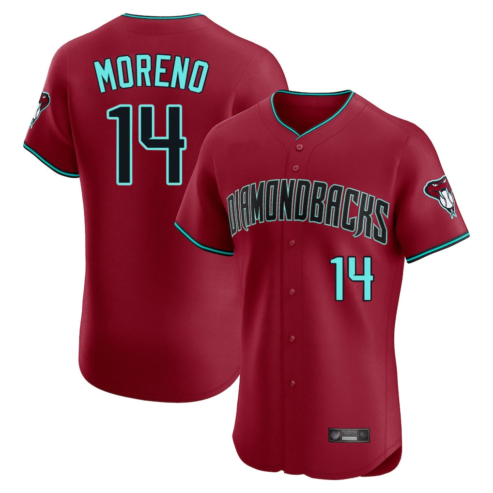 Arizona Diamondbacks #14 Gabriel Moreno Player Red HeidiMiller Limited Elite Home Game Stitched Jerseys