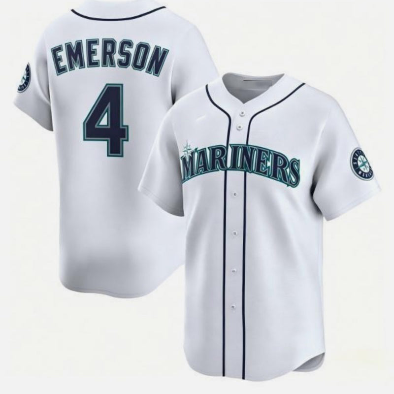 Seattle Mariners #4 Colt Emerson White HeidiMiller Cool Base Stitched Jersey