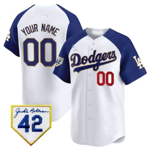 Custom Los Angeles Dodgers 2024 Jackie Robinson Patch Vapor Premier Limited Jersey ¨C White 2 HeidiMiller