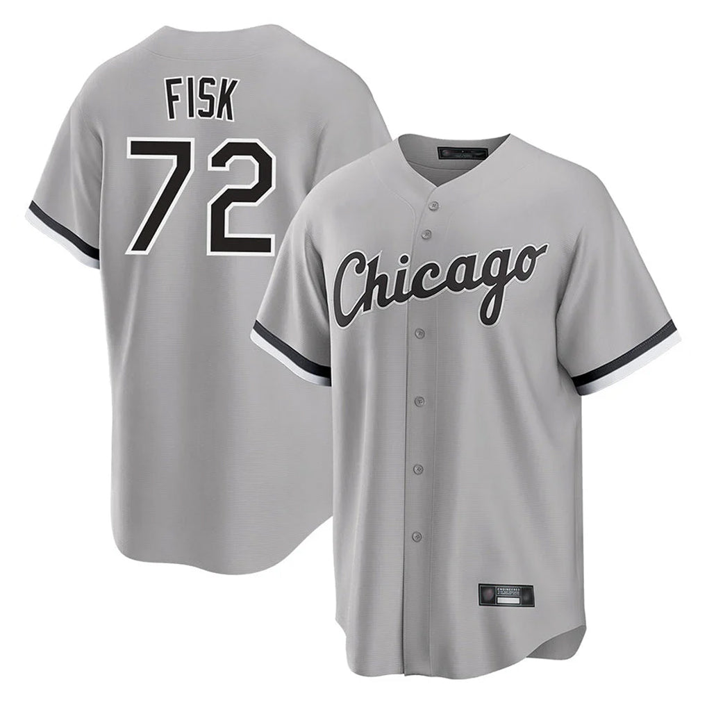 Chicago White Sox #72 Carlton Fisk Player Gray HeidiMiller Home Game Stitched Jerseys