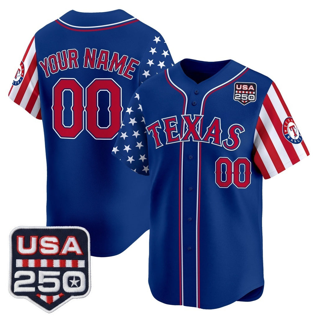 Custom Texas Rangers America 250 Edition Vapor Premier Limited Royal HeidiMiller Stitched Jerseys