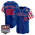 Custom Texas Rangers America 250 Edition Vapor Premier Limited Royal HeidiMiller Stitched Jerseys